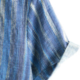 Chemise à Manches Courtes Style Rétro à Rayures Bleues pour Hommes