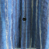 Chemise à Manches Courtes Style Rétro à Rayures Bleues pour Hommes