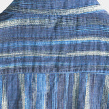 Chemise à Manches Courtes Style Rétro à Rayures Bleues pour Hommes