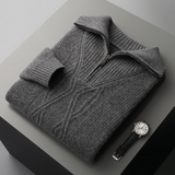 Pull zippé Taranto en laine Mérinos