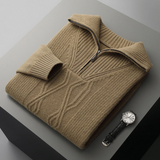 Pull zippé Taranto en laine Mérinos