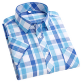 Chemise à Carreaux à Manches Courtes en Coton