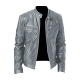 Alexandre | Veste en cuir à col montant homme
