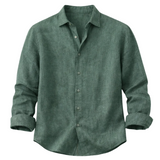 Chemise pour homme Meadowfall en lin, coupe décontractée, avec boutons