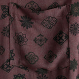 Chemise Classique Rétro à Manches Courtes en Coton Géométrique pour Hommes