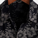Chemise à Manches Courtes de Style Hawaïen avec Motif Floral pour Hommes, Respirante, Couleur Marine