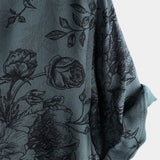 Chemise à Manches Courtes en Coton Vintage pour Hommes avec Motif Floral Bleu
