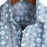 Chemise en Coton Rétro d'Été pour Hommes, Manches Courtes, Rayée