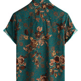Chemise en Coton pour Homme de Style Vintage pour les Vacances avec Boutons et Manches Courtes