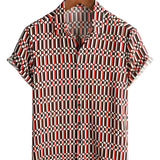 Chemise en Coton d'Été de Style Rétro à Manches Courtes pour Hommes