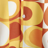 Chemise d'été rétro pour homme en coton, boutons, orange vintage, géométrique, disco, plage, cool, manches courtes