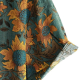 Chemise d'Été à Manches Courtes au Style Rétro avec Motif de Tournesol pour Hommes