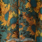 Chemise d'Été à Manches Courtes au Style Rétro avec Motif de Tournesol pour Hommes