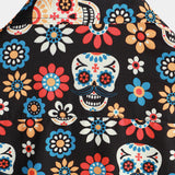 Chemise en Coton d'Été à Manches Courtes pour Hommes avec Crâne Punk Rock