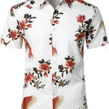 Chemise Homme à Motif Floral à Manches Courtes