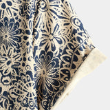 Chemise Vintage en Coton avec Bouton et Motif Floral Rétro Paisley pour Hommes à Manches Courtes