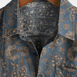 Chemise en Coton pour Homme avec Motif Floral Paisley Vintage des Années 70 avec Boutons et Manches Courtes pour la Plage