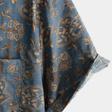 Chemise en Coton pour Homme avec Motif Floral Paisley Vintage des Années 70 avec Boutons et Manches Courtes pour la Plage