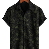 Chemise Hawaïenne à Manches Courtes avec Imprimé Fleurs Rétro pour Hommes