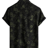 Chemise Hawaïenne à Manches Courtes avec Imprimé Fleurs Rétro pour Hommes
