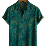 Chemise Homme à Manches Courtes Imprimé Floral en Coton, Respirante pour les Vacances