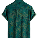 Chemise Homme à Manches Courtes Imprimé Floral en Coton, Respirante pour les Vacances