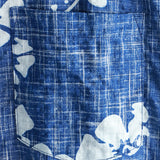 Chemise en Coton Style Hawaïen pour Hommes à Manches Courtes avec Boutons en Motif Floral Bleu