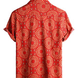 Chemise Hawaïenne en Coton Boho Vintage pour Homme à Manches Courtes des Années 70.