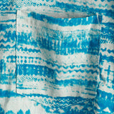 Chemise pour Homme à Manches Courtes Vintage en Coton de Couleur Bleue