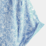 Chemise à Manches Courtes en Coton de Style Hawaïen pour Hommes, Avec Bouton, Couleur Bleu Clair