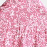 Chemise à Manches Courtes de Style Hawaïen pour Hommes avec Boutons de Couleur Rose