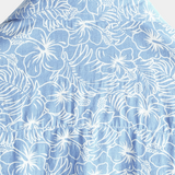 Chemise à Manches Courtes en Coton de Style Hawaïen pour Hommes, Avec Bouton, Couleur Bleu Clair
