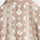 Chemise pour Homme à Manches Courtes de Style Vintage, Rayures Brunes des Années 70