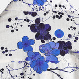 Chemise en Coton Retro Bleue à Fleurs pour l'Été à Manches Courtes