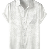 Chemise Homme à Manches Courtes en Jersey Satiné à Fleurs