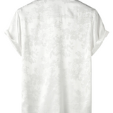 Chemise Homme à Manches Courtes en Jersey Satiné à Fleurs