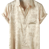 Chemise Homme à Manches Courtes en Jersey Satiné à Fleurs