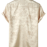 Chemise Homme à Manches Courtes en Jersey Satiné à Fleurs
