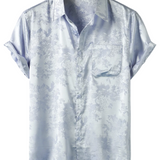 Chemise Homme à Manches Courtes en Jersey Satiné à Fleurs