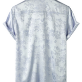 Chemise Homme à Manches Courtes en Jersey Satiné à Fleurs