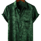 Chemise Homme à Manches Courtes en Jersey Satiné à Fleurs