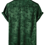 Chemise Homme à Manches Courtes en Jersey Satiné à Fleurs