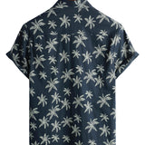 Chemise Hawaïenne à Manches Courtes en Coton avec Motif de Palmiers pour Hommes