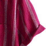 Chemise Hawaïenne Masculine Vintage en Coton à Rayures avec Boutons sur la Poitrine