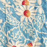 Chemise Fleurie en Coton de Style Hawaïen pour Hommes, pour les Vacances, avec Boutons, Bleue, Manches Courtes