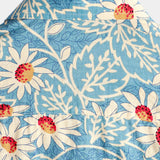 Chemise Fleurie en Coton de Style Hawaïen pour Hommes, pour les Vacances, avec Boutons, Bleue, Manches Courtes