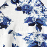 Chemise Hawaïenne pour Homme en Coton à Motif Floral Bleu, Manches Courtes, avec Boutons et Col Blanc