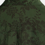 Chemise Vintage pour Homme Style Hawaïen à Manches Courtes, Fleurie Verte pour les Vacances à la Plage