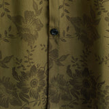 Chemise en Coton Vintage à Fleurs Verte pour Homme à Manches Courtes Cool Rétro Été Années 70