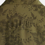 Chemise en Coton Vintage à Fleurs Verte pour Homme à Manches Courtes Cool Rétro Été Années 70